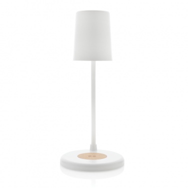 Logotrade advertising products photo of: Zenara RCS recycled plastic and cork 15W wireless desk lamp