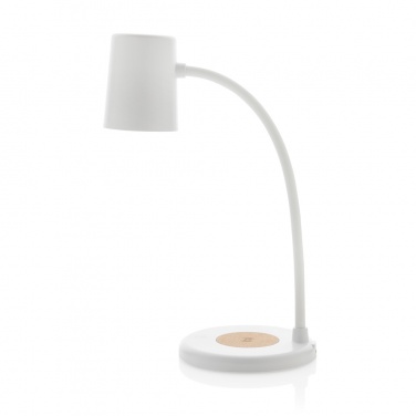 Logotrade business gift image of: Zenara RCS recycled plastic and cork 15W wireless desk lamp