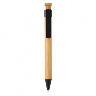 Logo trade promotional product photo of: Bamboo pen with wheatstraw clip