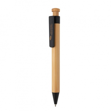 Logo trade promotional item photo of: Bamboo pen with wheatstraw clip