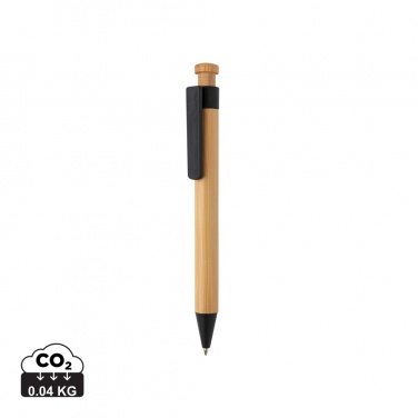 Logo trade business gift photo of: Bamboo pen with wheatstraw clip