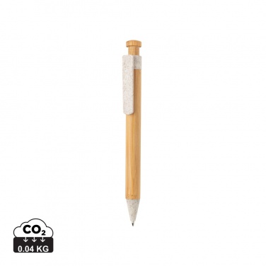 Logotrade promotional item picture of: Bamboo pen with wheatstraw clip