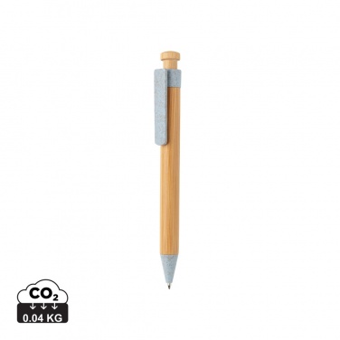 Logo trade promotional giveaways picture of: Bamboo pen with wheatstraw clip