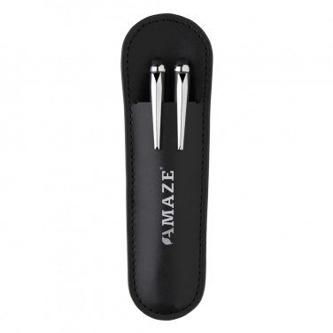 Logotrade promotional item image of: Swiss Peak deluxe pen set in PU pouch