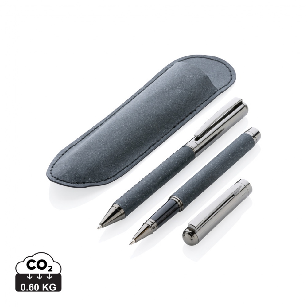 Logo trade corporate gift photo of: Recycled leather pen set