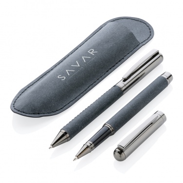 Logo trade advertising product photo of: Recycled leather pen set