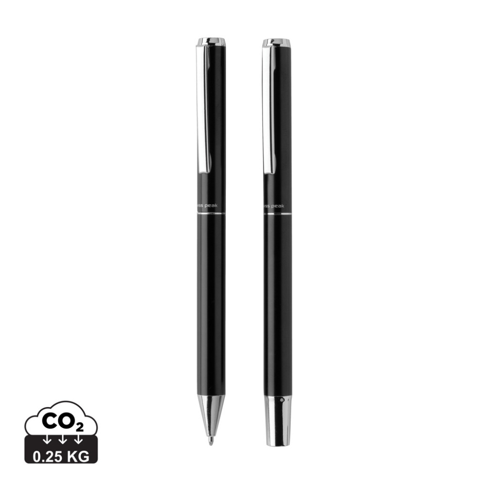 Logotrade promotional merchandise picture of: Swiss Peak Cedar RCS certified recycled aluminum pen set