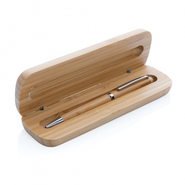 Logo trade promotional gift photo of: Bamboo pen in box