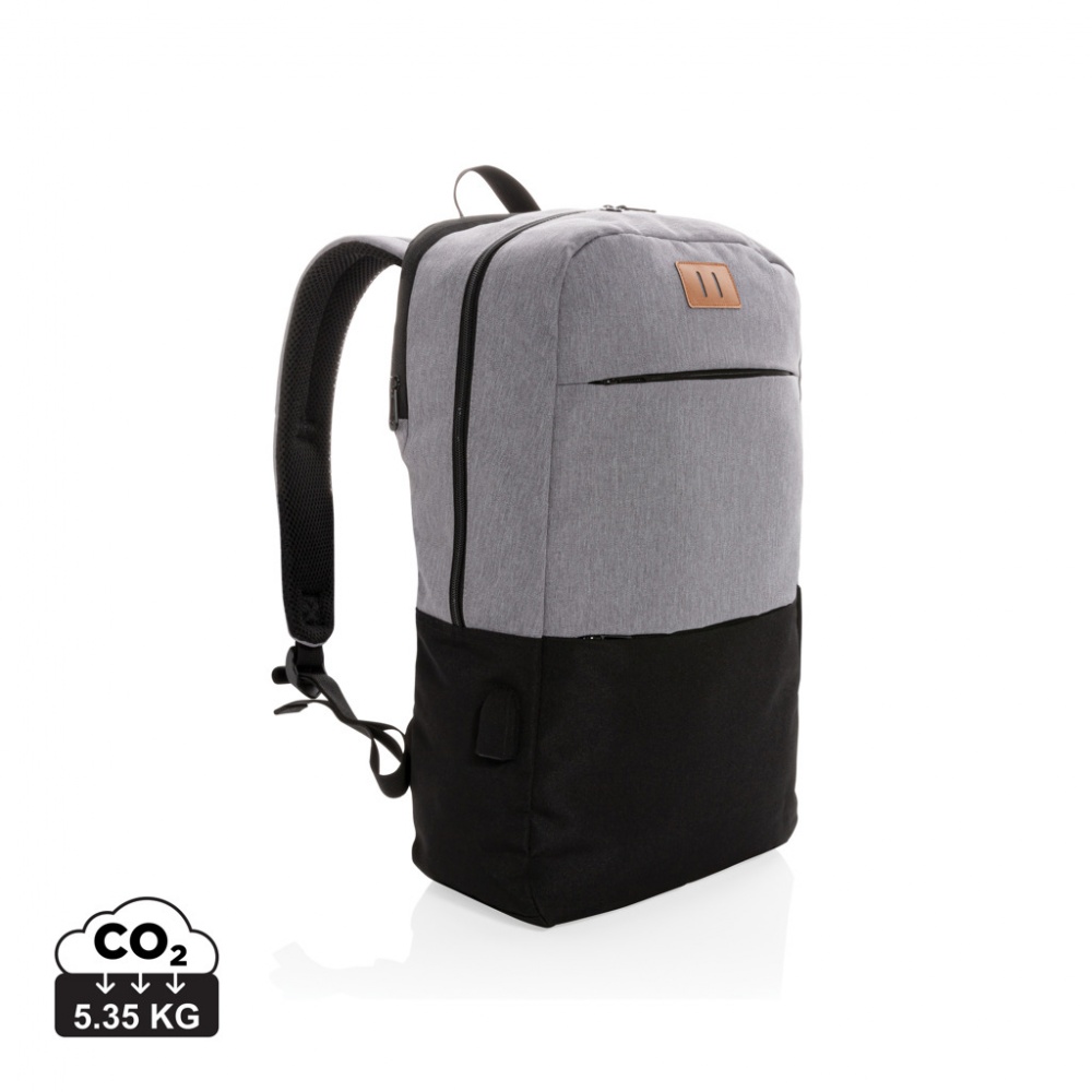 Logo trade corporate gifts picture of: Modern 15.6" USB & RFID laptop backpack PVC free