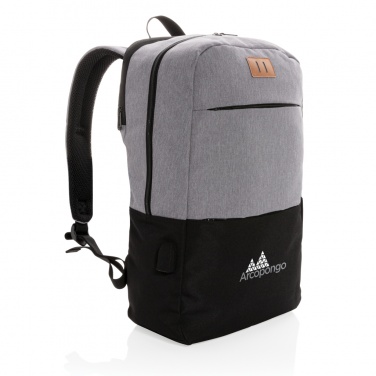 Logo trade business gifts image of: Modern 15.6" USB & RFID laptop backpack PVC free