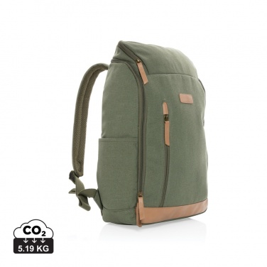 Logotrade promotional merchandise image of: Impact AWARE™ 16 oz. recycled canvas 15" laptop backpack