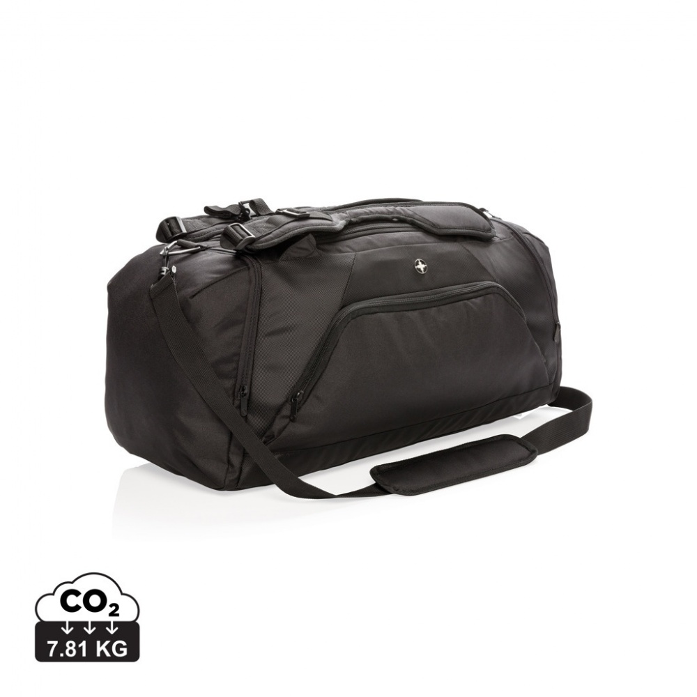 Logo trade corporate gifts image of: Swiss Peak RFID sports duffel & backpack