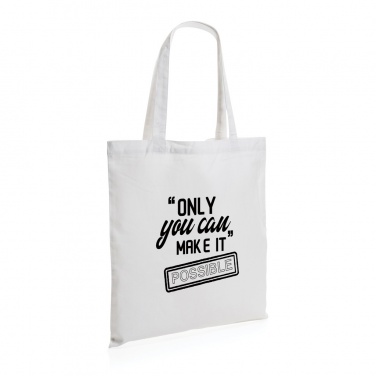 Logo trade business gifts image of: Impact AWARE™ Recycled cotton tote 145g