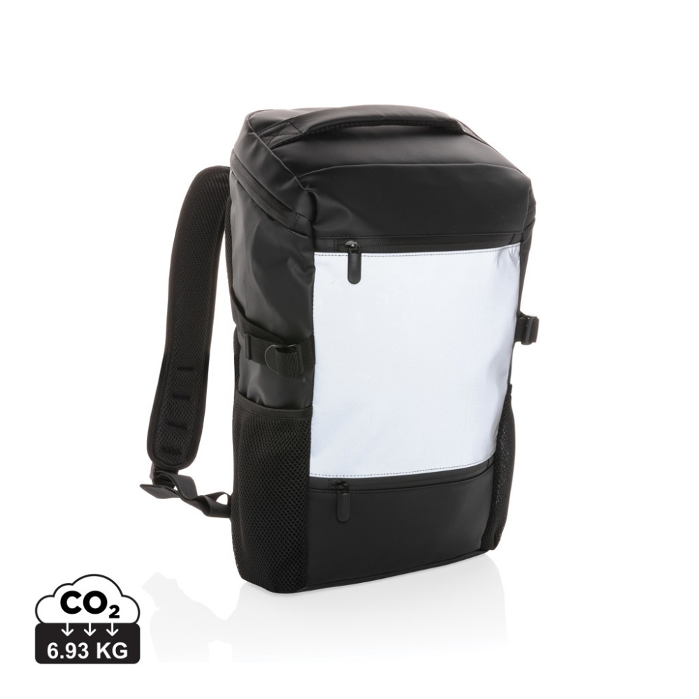 Logo trade promotional gifts image of: PU high visibility easy access 15.6" laptop backpack