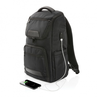 Logo trade promotional products image of: Swiss Peak AWARE™ RPET Voyager 15.6" laptop backpack