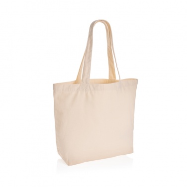 Logo trade business gifts image of: Impact Aware™ 240 gsm rcanvas shopper w/pocket undyed