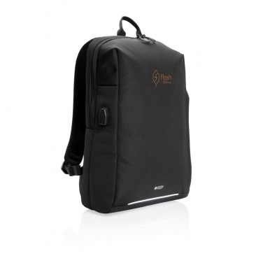 Logotrade promotional giveaway picture of: Swiss Peak AWARE™ RFID and USB A laptop backpack