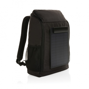 Logo trade advertising products image of: Pedro AWARE™ RPET deluxe backpack with 5W solar panel