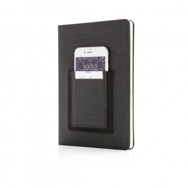 Logotrade promotional merchandise image of: Deluxe A5 Notebook with phone pocket