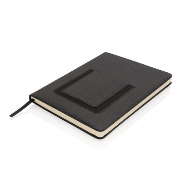 Logo trade promotional gifts image of: Deluxe A5 Notebook with phone pocket