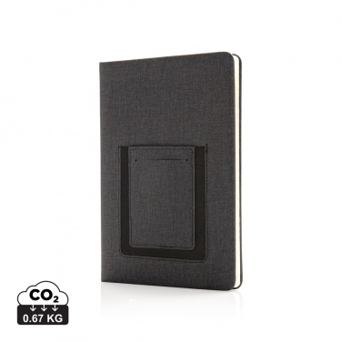 Logotrade corporate gift image of: Deluxe A5 Notebook with phone pocket