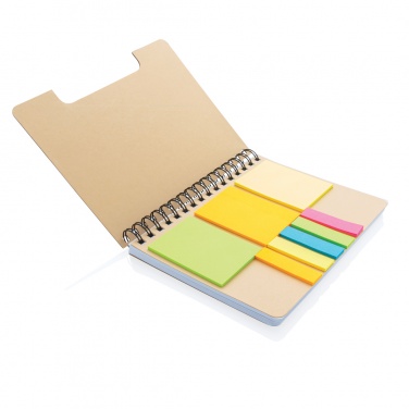 Logotrade corporate gift image of: A5 Kraft spiral notebook with sticky notes