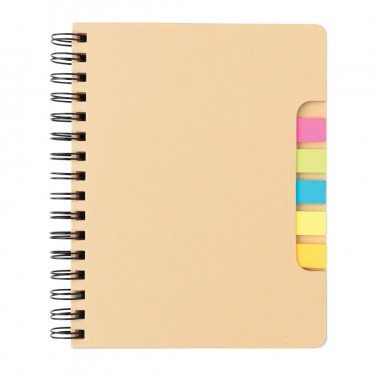 Logo trade promotional gifts picture of: A5 Kraft spiral notebook with sticky notes