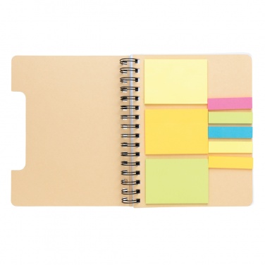 Logotrade advertising products photo of: A5 Kraft spiral notebook with sticky notes