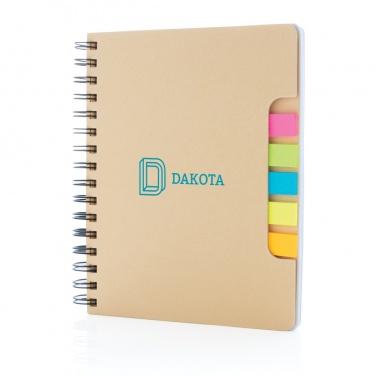 Logotrade promotional items photo of: A5 Kraft spiral notebook with sticky notes