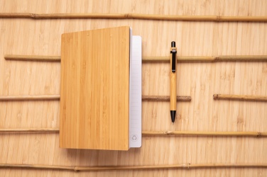 Logotrade promotional giveaways photo of: A5 Bamboo notebook & pen set