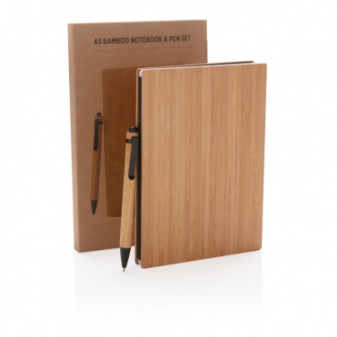 Logotrade promotional product image of: A5 Bamboo notebook & pen set