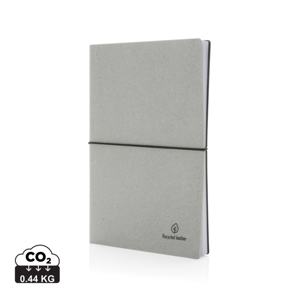 Logo trade promotional gifts image of: A5 recycled leather notebook