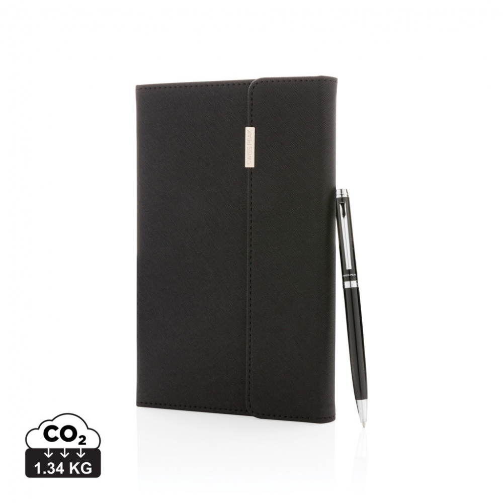 Logotrade promotional giveaway picture of: Swiss Peak deluxe A5 notebook and pen set