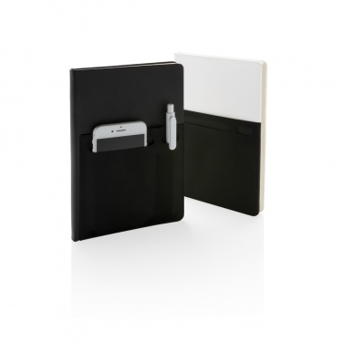 Logo trade business gifts image of: A5 Deluxe notebook with smart pockets