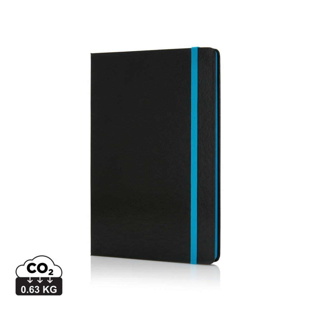 Logo trade business gift photo of: Deluxe hardcover A5 notebook with coloured side