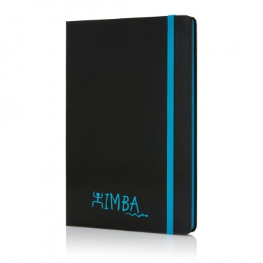 Logo trade promotional gifts image of: Deluxe hardcover A5 notebook with coloured side