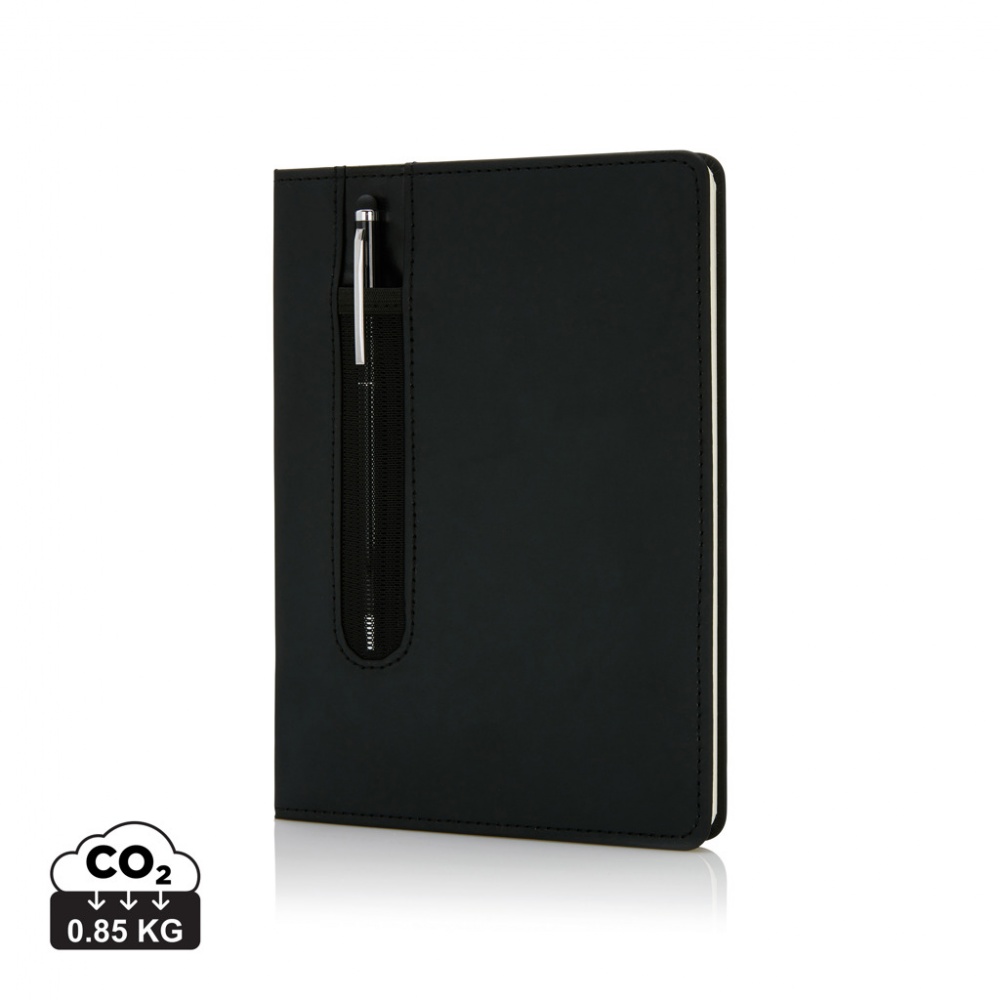 Logotrade business gift image of: Standard hardcover PU A5 notebook with stylus pen