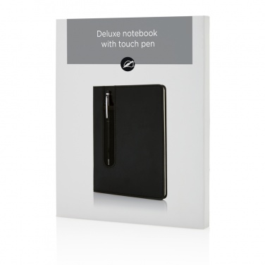 Logo trade advertising products image of: Standard hardcover PU A5 notebook with stylus pen