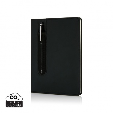 Logo trade promotional giveaway photo of: Standard hardcover PU A5 notebook with stylus pen