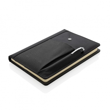 Logo trade promotional giveaways picture of: Refillable notebook and pen set