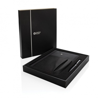 Logo trade promotional items image of: Refillable notebook and pen set