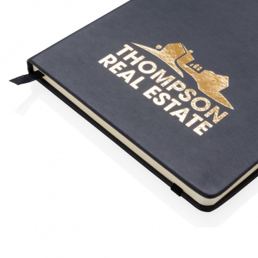 Logo trade promotional items image of: Deluxe hardcover PU A5 notebook