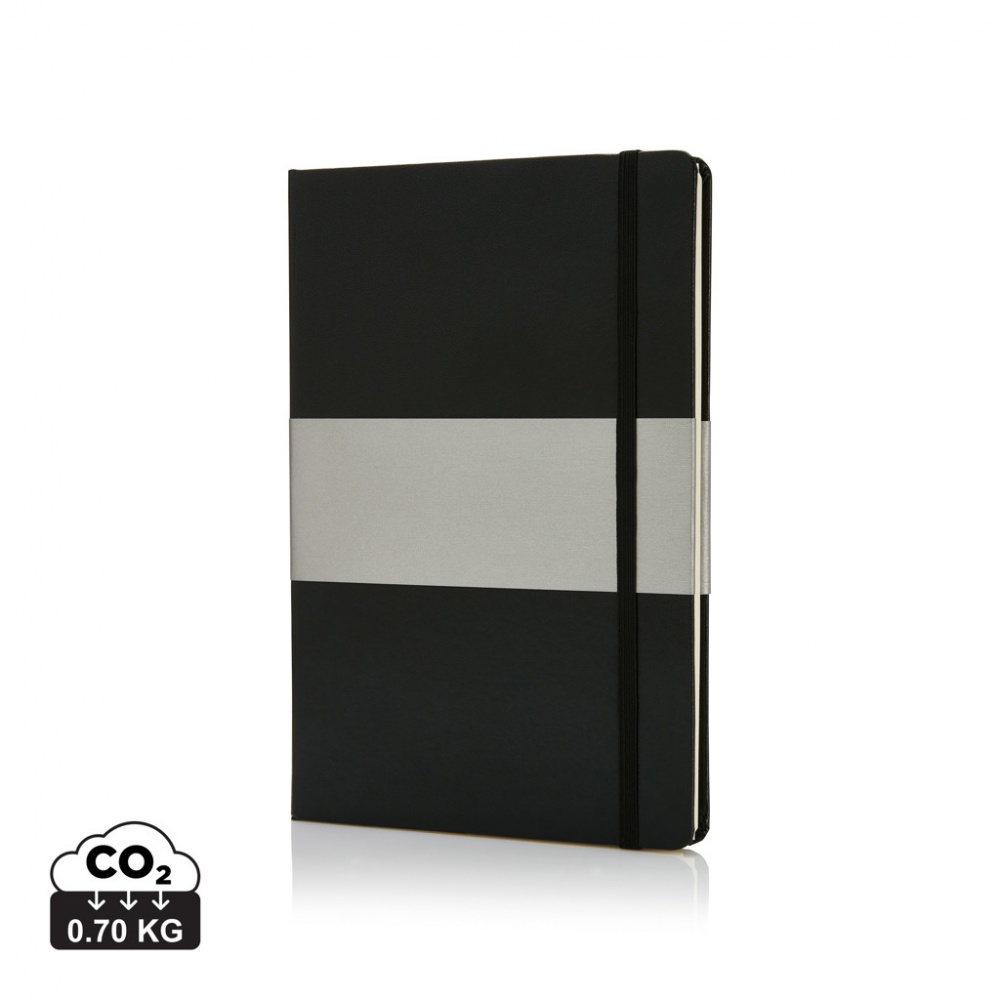 Logo trade promotional merchandise image of: Deluxe hardcover A5 notebook