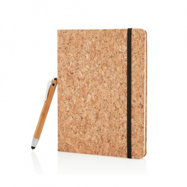 Logotrade promotional product picture of: A5 notebook with bamboo pen including stylus