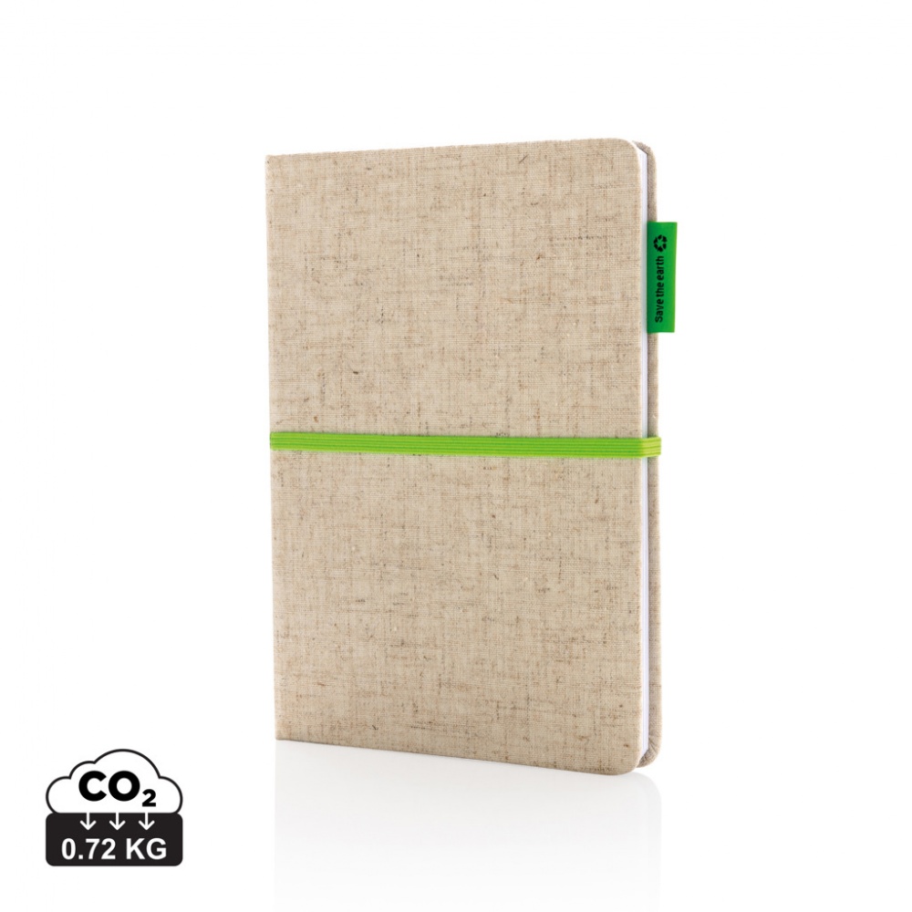 Logo trade promotional gift photo of: A5 jute notebook