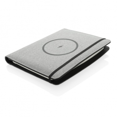 Logo trade promotional giveaways image of: Air 5W wireless charging notebook with 5000mAh powerbank