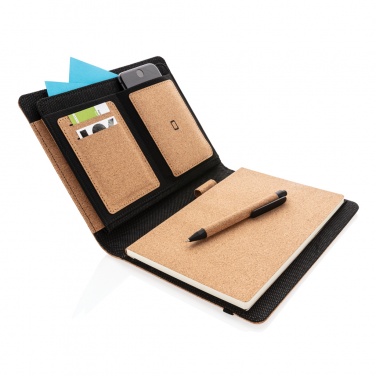 Logo trade corporate gift photo of: Deluxe cork portfolio A5 with pen