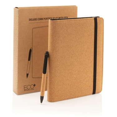 Logotrade corporate gift picture of: Deluxe cork portfolio A5 with pen