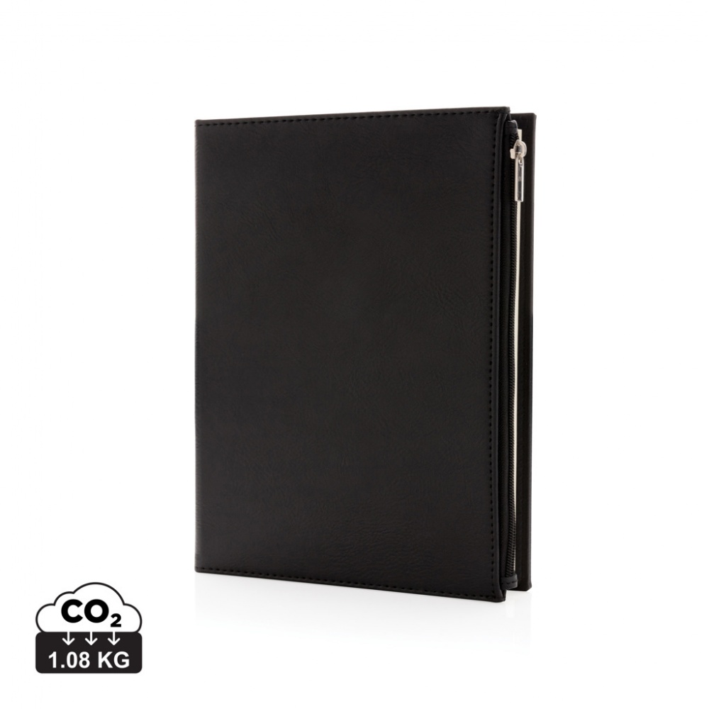 Logo trade promotional products picture of: Swiss Peak A5 PU notebook with zipper pocket