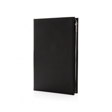 Logo trade promotional giveaway photo of: Swiss Peak A5 PU notebook with zipper pocket